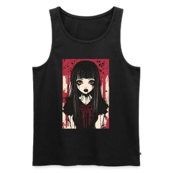Horror Anime Manga Japan Japanese Creepy Kawaii - Men's Premium Organic Tank Top - black - Front - Michal (187cm)