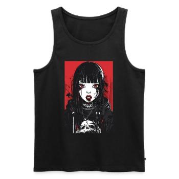 Horror Anime Manga Japan Japanese Creepy Kawaii - Men's Premium Organic Tank Top - black - Front - Michal (187cm)