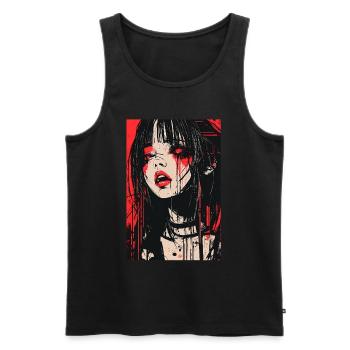 Horror Anime Manga Japan Japanese Creepy Kawaii - Men's Premium Organic Tank Top - black - Front - Michal (187cm)