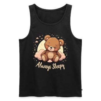 Cute Bear, Bear, Bear, Cute Sleep, Dreamer - Men's Premium Organic Tank Top - black - Front - AI Model Male 178 light (178cm)
