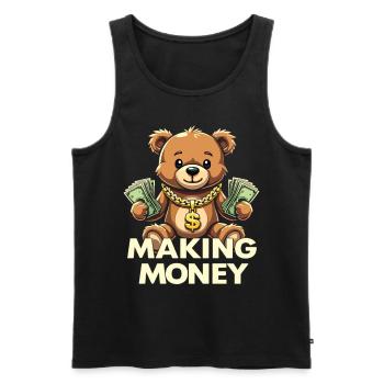 Making Money Money Bear Hustler Erfolgreiche - Männer Premium Bio Tank Top - Schwarz - Vorne - Michal (187cm)