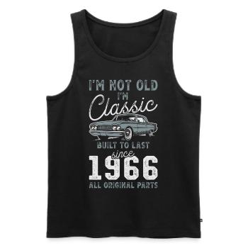 Geboren 1966 Geburtstag Oldtimer - Männer Premium Bio Tank Top - Schwarz - Vorne - AI Model Male 178 light (178cm)