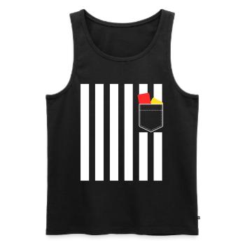 Funny Referee Fancy Dress Halloween Costume - Débardeur bio Premium Homme - noir - Devant - AI Model Male 178 light (178cm)
