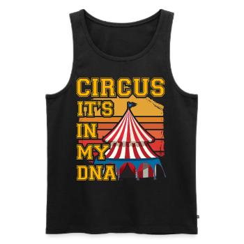 Zirkus, das ist in meiner DNA - Männer Premium Bio Tank Top - Schwarz - Vorne - Michal (187cm)