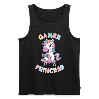Licorne Gamer Princesse Ludique Et Fantastique - Débardeur bio Premium Homme - noir - Devant - Michal (187cm)