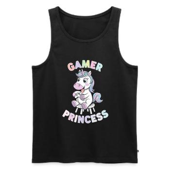 Gaming Einhorn Gamer Prinzessin Spaß - Männer Premium Bio Tank Top - Schwarz - Vorne - Michal (187cm)