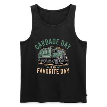 Garbage Collection Day Is My Favorite Day - Humor for - Men's Premium Organic Tank Top - black - Front - Michal (187cm)