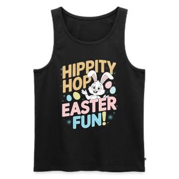 Hippity Hop Easter Fun with Bunny and Eggs for - Men's Premium Organic Tank Top - black - Front - Michal (187cm)