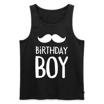 Birthday Boy – Anniversaire avec une moustache - Débardeur bio Premium Homme - noir - Devant - AI Model Male 178 light (178cm)