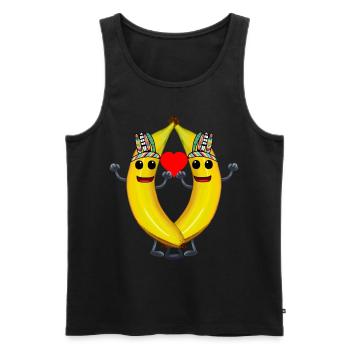 Amérindien Banane Banane Fruit Hippie - Débardeur bio Premium Homme - noir - Devant - Michal (187cm)
