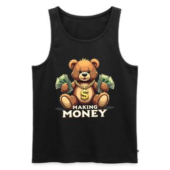 Making Money Money Bear Hustler Erfolgreiche - Männer Premium Bio Tank Top - Schwarz - Vorne - Michal (187cm)