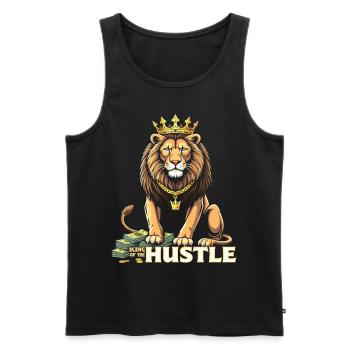 Hustle King – Lion Lion Winners & Movers & Shakers - Men's Premium Organic Tank Top - black - Front - AI Model Male 178 light (178cm)