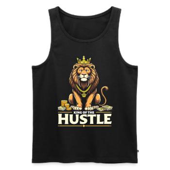 Hustle King – Lion Lion Winners & Movers & Shakers - Men's Premium Organic Tank Top - black - Front - AI Model Male 178 light (178cm)