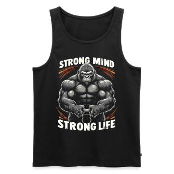 Strong Mind Strong Life Fitness Sportler Gym - Männer Premium Bio Tank Top - Schwarz - Vorne - AI Model Male 178 light (178cm)