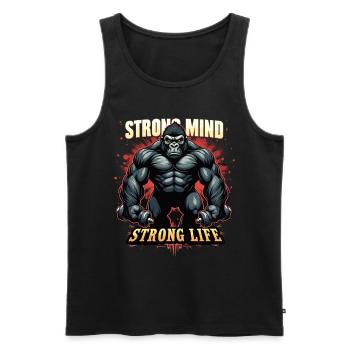 Strong Mind Strong Life Fitness Sportler Gym - Männer Premium Bio Tank Top - Schwarz - Vorne - AI Model Male 178 light (178cm)