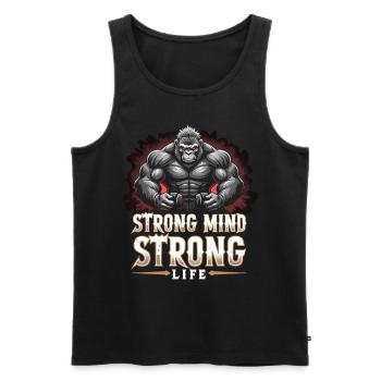 Strong Mind Strong Life Fitness Sportler Gym - Männer Premium Bio Tank Top - Schwarz - Vorne - AI Model Male 178 light (178cm)