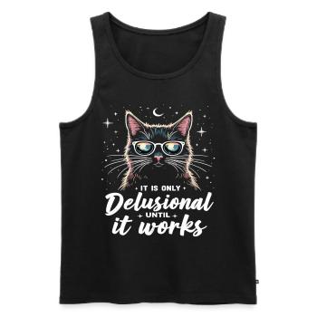 Chat délirant Chat Chats rétro Amoureux des chats - Débardeur bio Premium Homme - noir - Devant - AI Model Male 178 light (178cm)