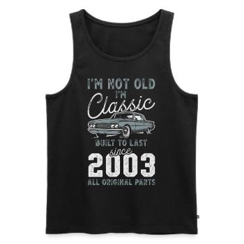 Born 2003 Birthday Classic Car - Men's Premium Organic Tank Top - black - Front - Michal (187cm)