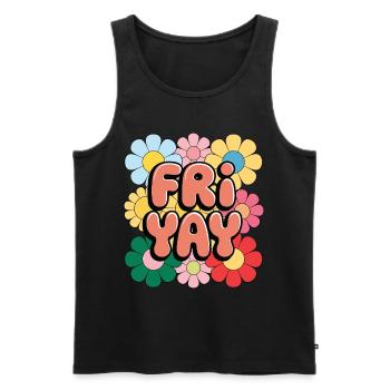 Friyay Happy Freitag Fri Yay Lehrer - Männer Premium Bio Tank Top - Schwarz - Vorne - AI Model Male 178 light (178cm)