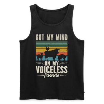 Gedanken Bei Meinen Stummen Freunden Vegan - Männer Premium Bio Tank Top - Schwarz - Vorne - AI Model Male 178 light (178cm)