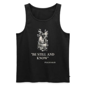 Jesus: Resurrection, Crucifixion, King of Kings - Men's Premium Organic Tank Top - black - Front - AI Model Male 178 light (178cm)