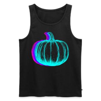 Retro Kürbis Gemüse Halloween Vaporwave - Männer Premium Bio Tank Top - Schwarz - Vorne - Michal (187cm)