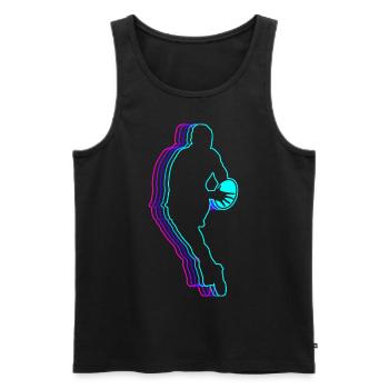 Retro Rugby Spieler Mannschaft Trainer Trainer - Männer Premium Bio Tank Top - Schwarz - Vorne - AI Model Male 178 light (178cm)