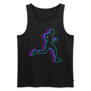 Retro Runner Marathon Running Vaporwave - Men's Premium Organic Tank Top - black - Front - Michal (187cm)