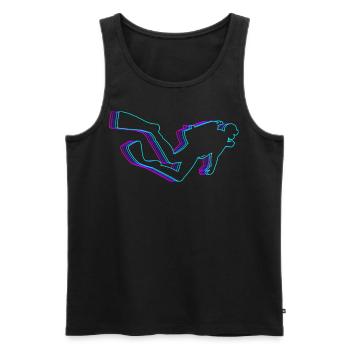 Retro Scuba Tauchen Taucher Vaporwave - Männer Premium Bio Tank Top - Schwarz - Vorne - Michal (187cm)