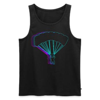Parachutisme rétro - Débardeur bio Premium Homme - noir - Devant - Michal (187cm)