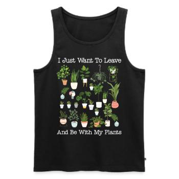 Plant Lover Gardening I Just Want - Männer Premium Bio Tank Top - Schwarz - Vorne - Michal (187cm)