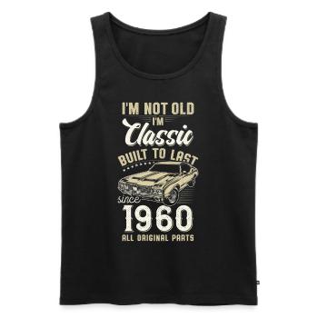 Geboren 1960 Geburtstag Oldtimer - Männer Premium Bio Tank Top - Schwarz - Vorne - Michal (187cm)