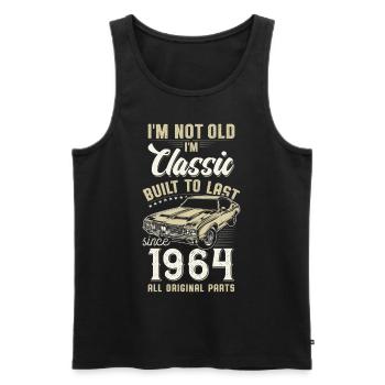 Geboren 1964 Geburtstag Oldtimer - Männer Premium Bio Tank Top - Schwarz - Vorne - Michal (187cm)