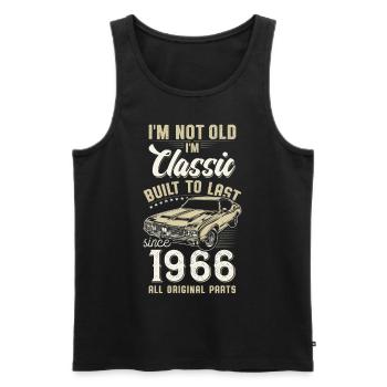 Geboren 1966 Geburtstag Oldtimer - Männer Premium Bio Tank Top - Schwarz - Vorne - Michal (187cm)