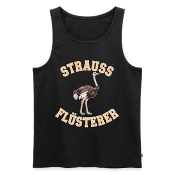 Strauss Whisperer – Your Style for Animal Lovers - Men's Premium Organic Tank Top - black - Front - Michal (187cm)