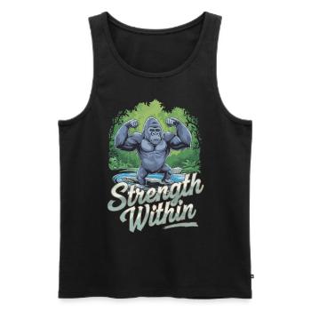 Kraft In Dir: Entdecke Die Stärke Des Gorillas In - Männer Premium Bio Tank Top - Schwarz - Vorne - AI Model Male 178 light (178cm)
