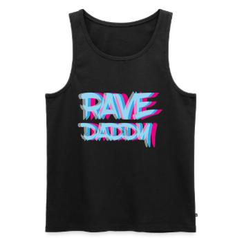 Rave Daddy, EDM, Music Festival, Father, Optical - Débardeur bio Premium Homme - noir - Devant - Michal (187cm)