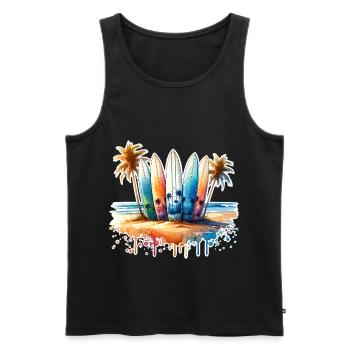 Surfen Surfer - Männer Premium Bio Tank Top - Schwarz - Vorne - Michal (187cm)