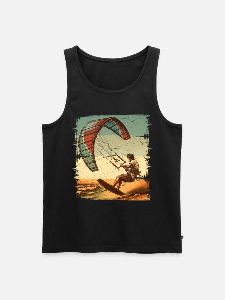 Kitesurfer Kiteboard Kitesurfing Kitesurf - Men's Premium Organic Tank Top - black