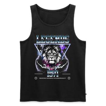 1971 Birthday Legend Leo - Men's Premium Organic Tank Top - black - Front - Michal (187cm)