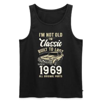 Born 1969 Birthday Classic Car - Men's Premium Organic Tank Top - black - Front - Michal (187cm)