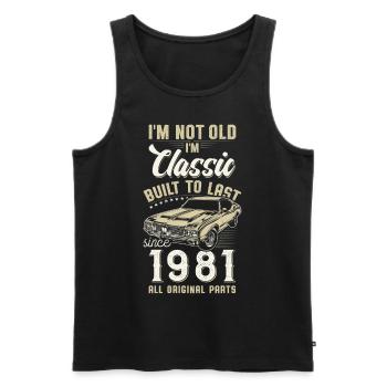 Geboren 1981 Geburtstag Oldtimer - Männer Premium Bio Tank Top - Schwarz - Vorne - Michal (187cm)