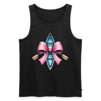Coquette Bow Aviron Rameur Paddle Rose - Débardeur bio Premium Homme - noir - Devant - AI Model Male 178 light (178cm)