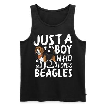 Just A Boy Who Loves Beagles - Männer Premium Bio Tank Top - Schwarz - Vorne - Michal (187cm)