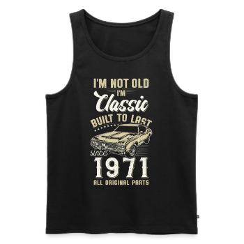 Geboren 1971 Geburtstag Oldtimer - Männer Premium Bio Tank Top - Schwarz - Vorne - Michal (187cm)