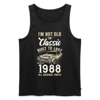 Né en 1988 Anniversaire Voiture classique - Débardeur bio Premium Homme - noir - Devant - Michal (187cm)