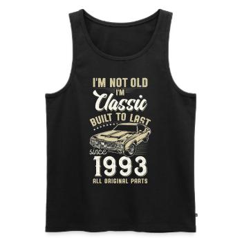 Geboren 1993 Geburtstag Oldtimer - Männer Premium Bio Tank Top - Schwarz - Vorne - Michal (187cm)