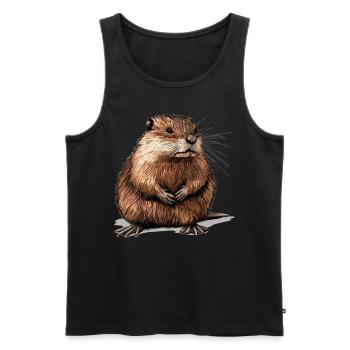 Rat musqué - Débardeur bio Premium Homme - noir - Devant - Michal (187cm)