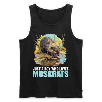 Rat musqué - Débardeur bio Premium Homme - noir - Devant - Michal (187cm)
