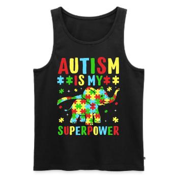 autism is my superpower - Männer Premium Bio Tank Top - Schwarz - Vorne - AI Model Male 178 light (178cm)